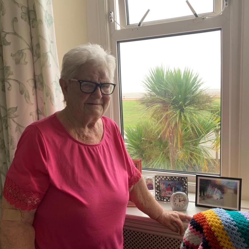 Dorothy Unwin at her new home Beach Lawns Residential Care Home in Weston-super-Mare 