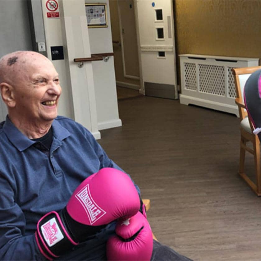 Chadwell House resident boxing