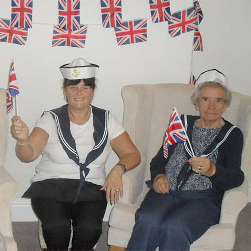 Resident Briony Corby, Activities Leader Suzie Davis and resident Jean Coumbe.