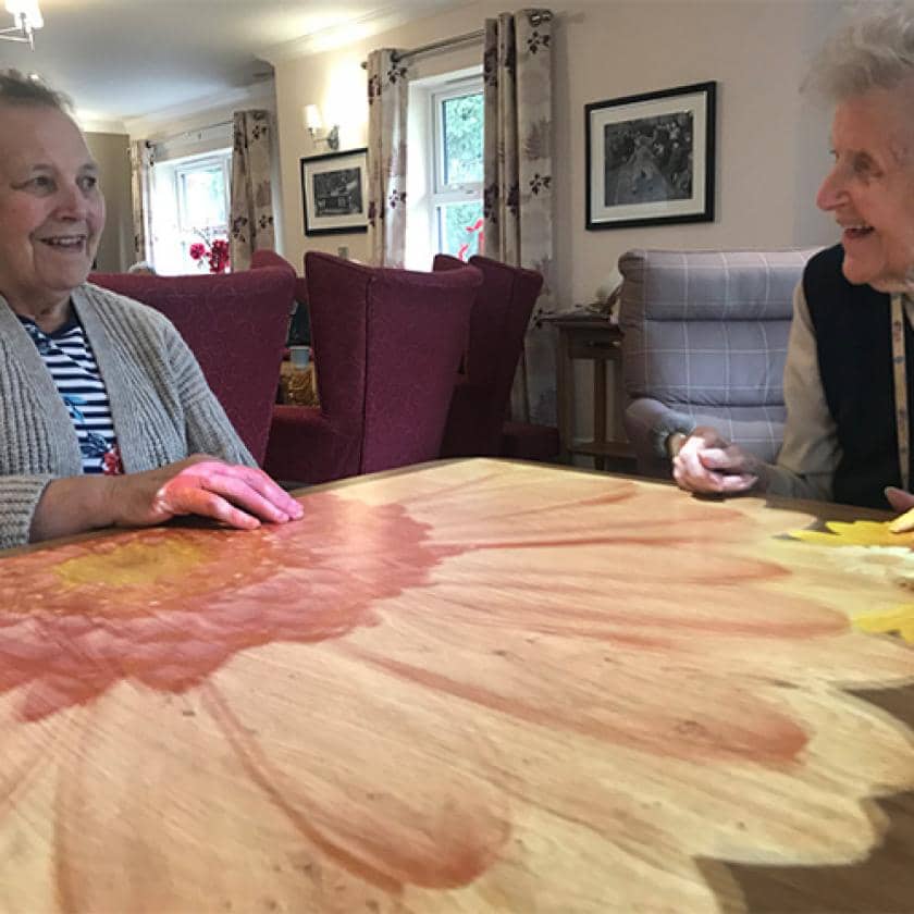Residents using the new 'Magic Table' at Lake View